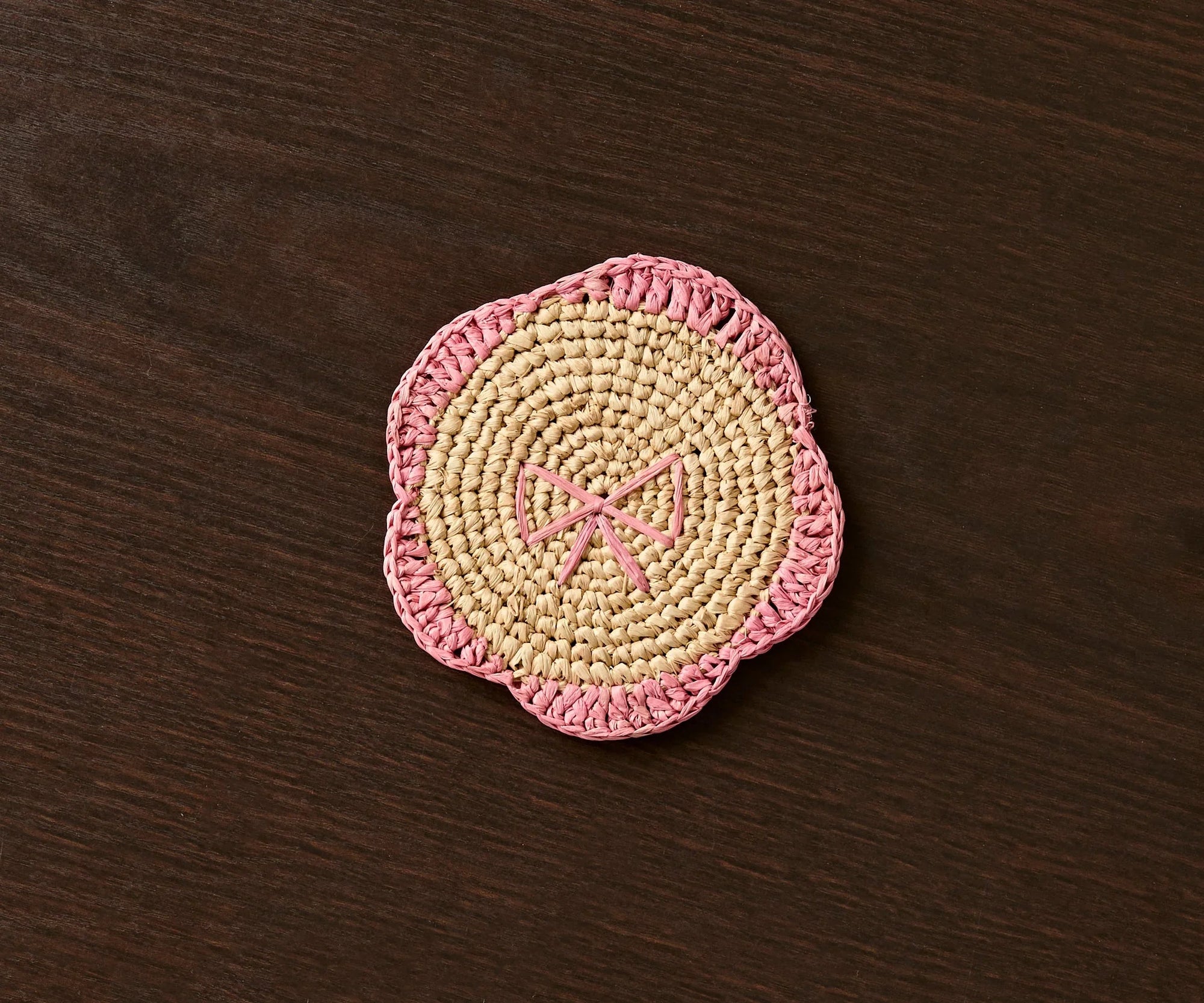 Dessous de verre à franges en raphia tissé à la main par Payton James – Dessous de verre bohème, décoration de table rustique, palmier raphia naturel
