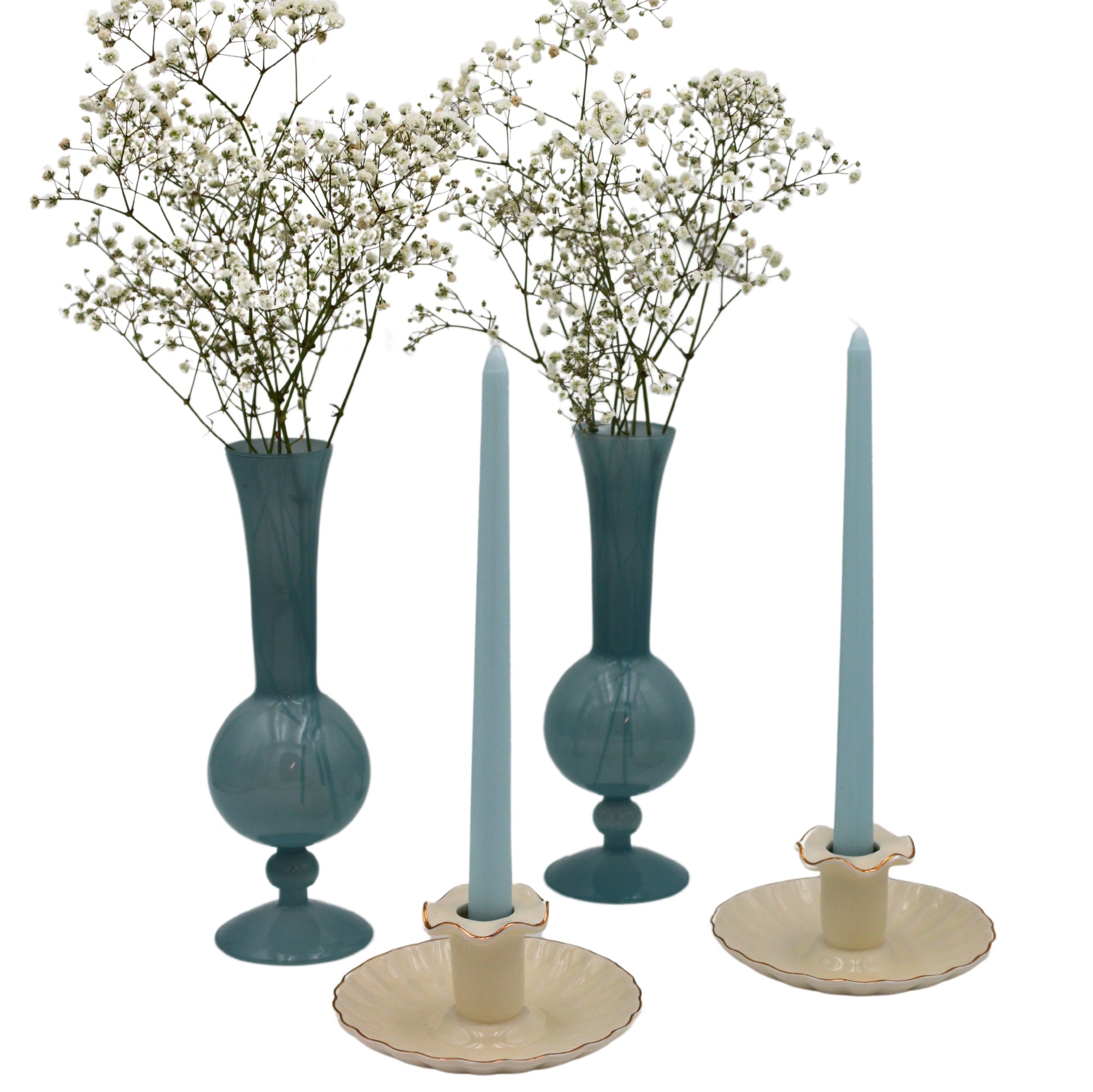 Bougie conique extra haute en forme de nuage bleu bébé (1 boîte de 25 bougies)