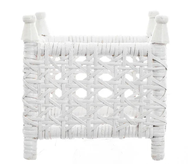 Jardinière en osier blanc