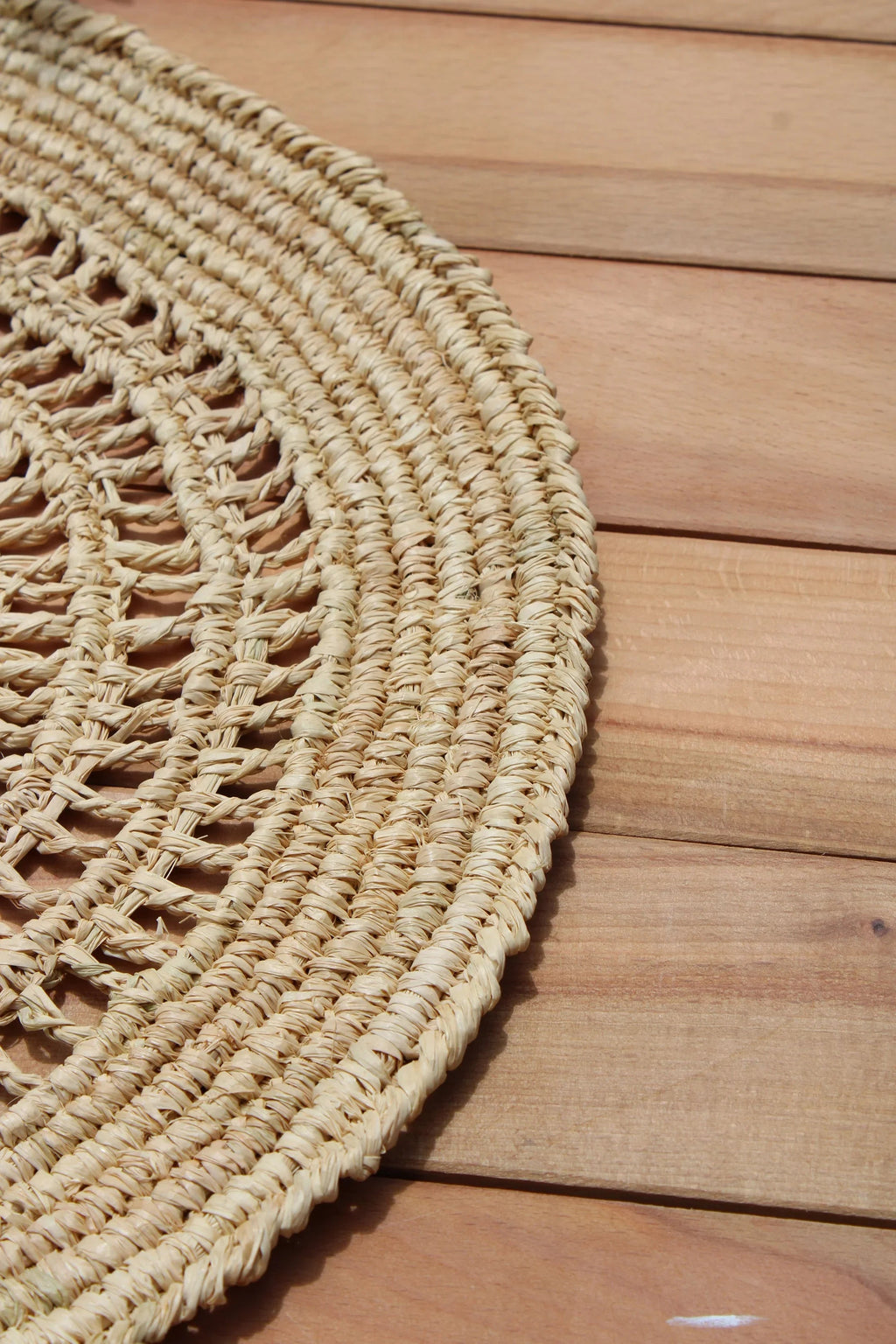 Napperon Tous Les Jours Raphia, Plateau de table en crochet tissé