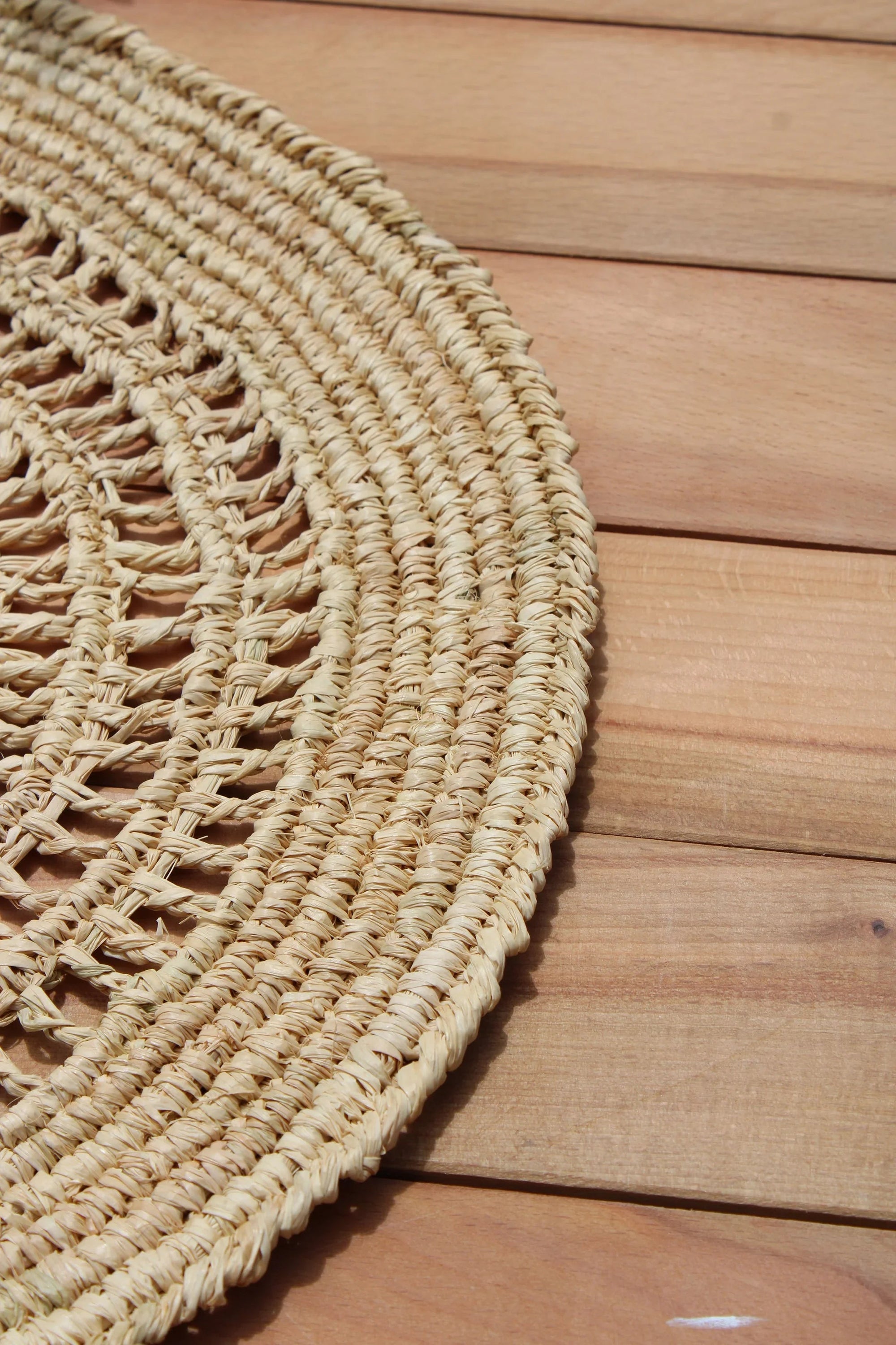 Napperon Tous Les Jours Raphia, Plateau de table en crochet tissé